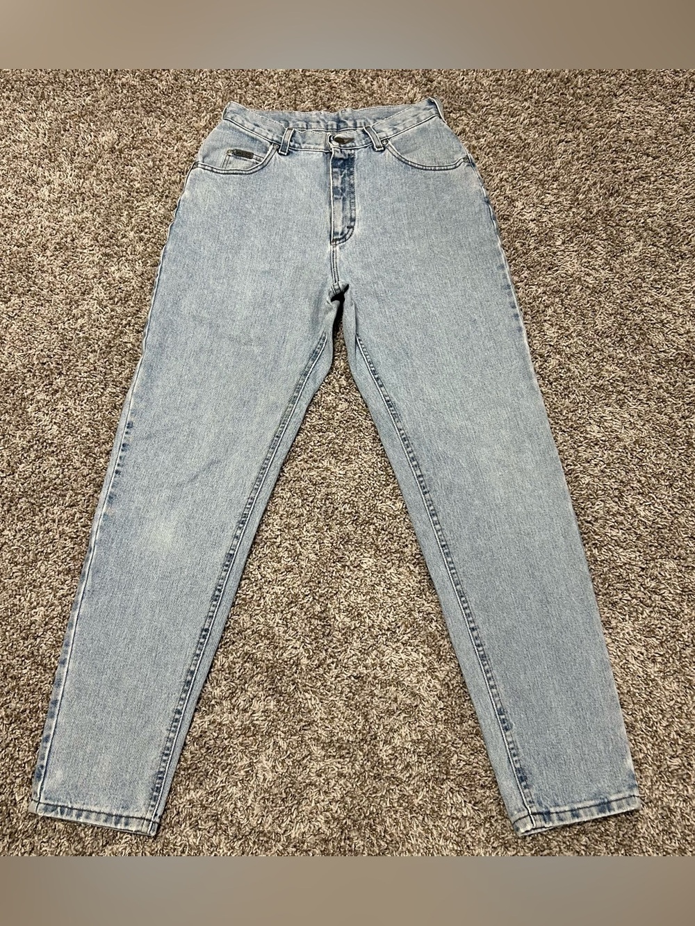 VINTAGE 90s LEE RIVETED High Rise LIGHT WASH MOM JEANS Size 10 Med USA